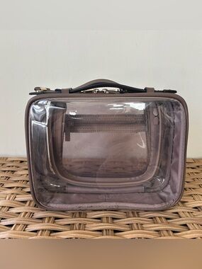 Calpak Medium Clear Cosmetic Case in Mocha